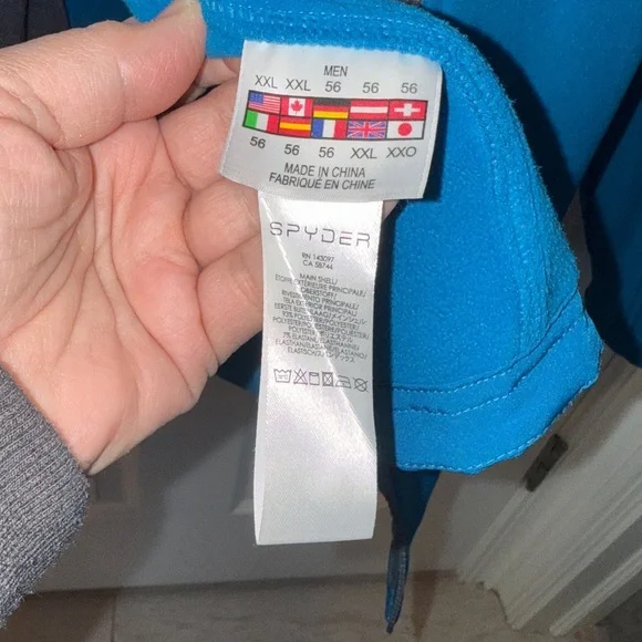 Men’s Spyder Teal Full-Zip Jacket - Picture 6 of 7